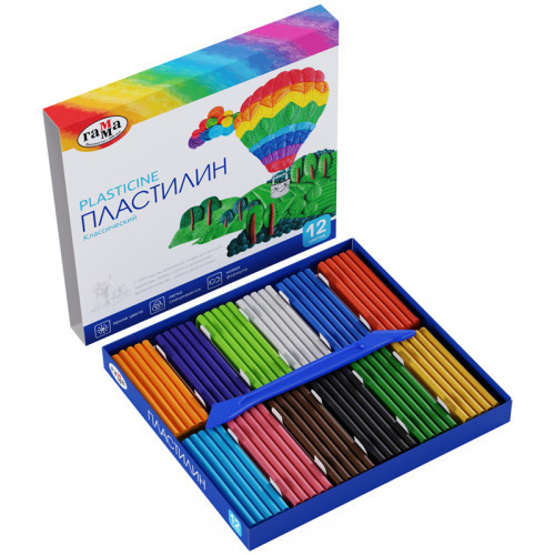 Plastilină 12 cul.240gr.+cutit,"Classica" / GAMMA