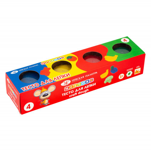 Pastă de modelat Țvetic, 4 culori, 360g