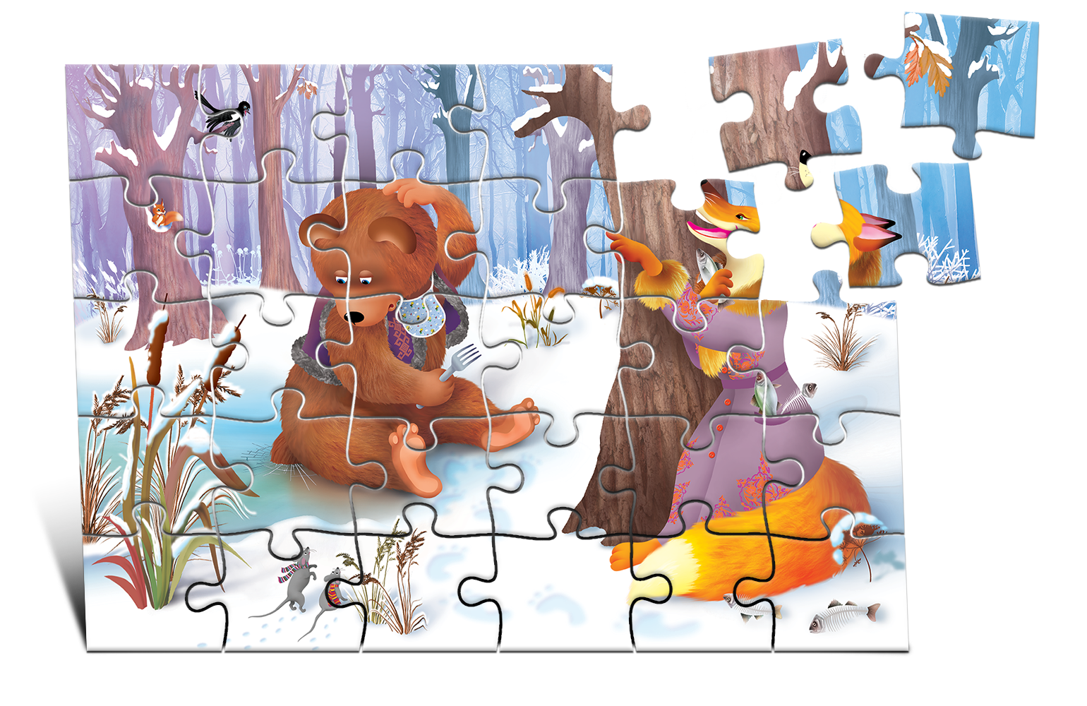 Puzzle Ursul păcălit de vulpe 30ps.