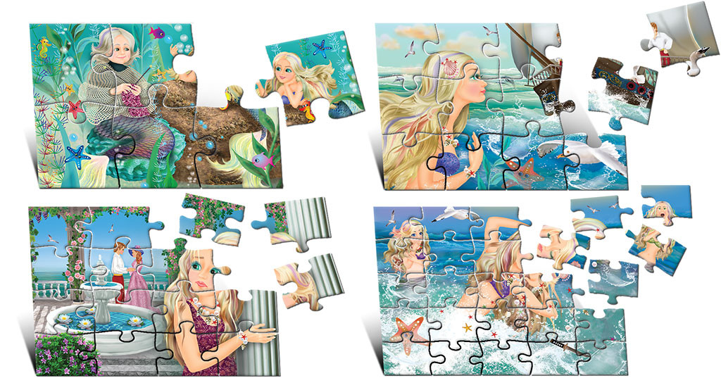 Puzzle Mica Sirenă (4 imagini în cutie)