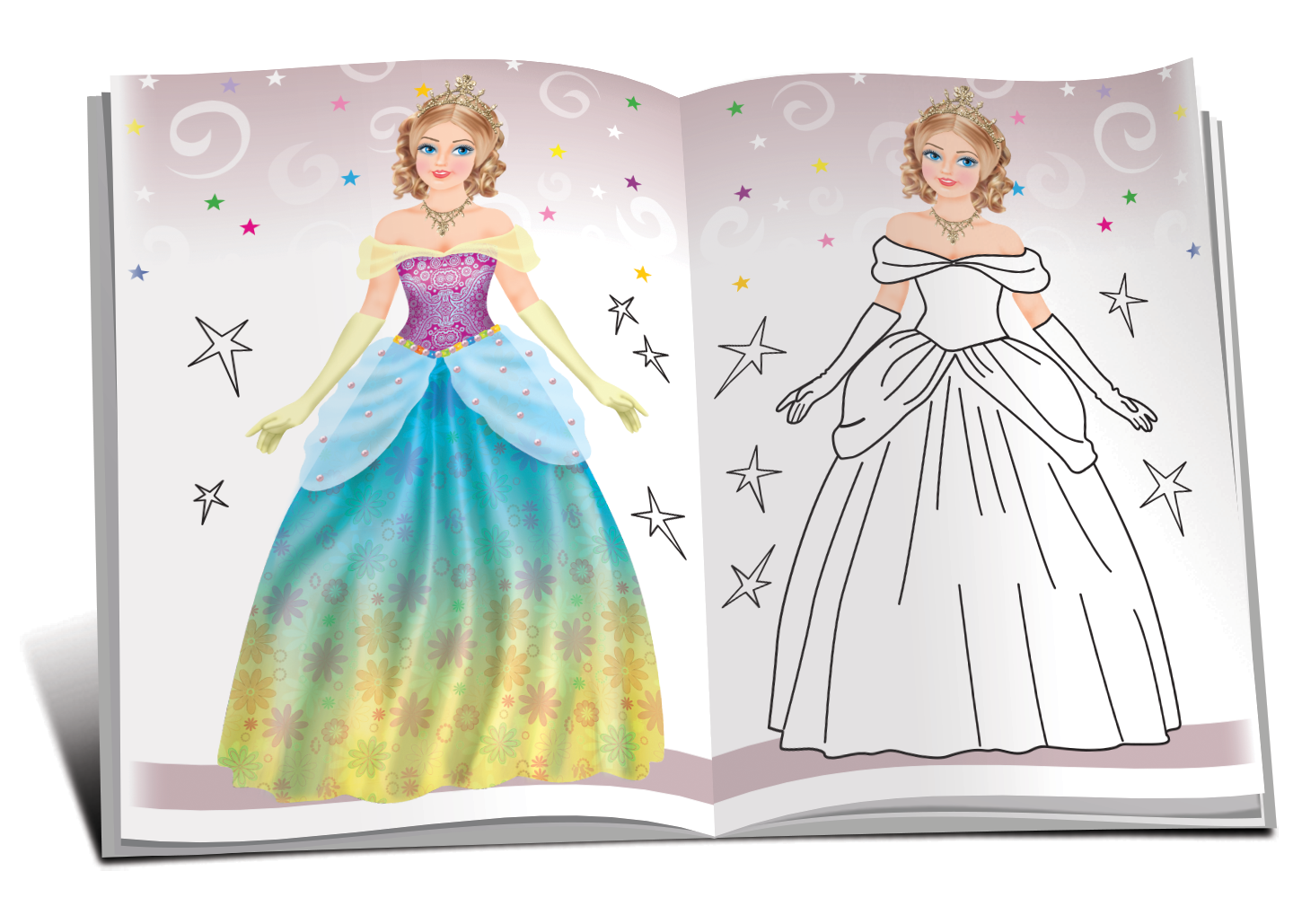 Marea carte de colorat. Prințese mari