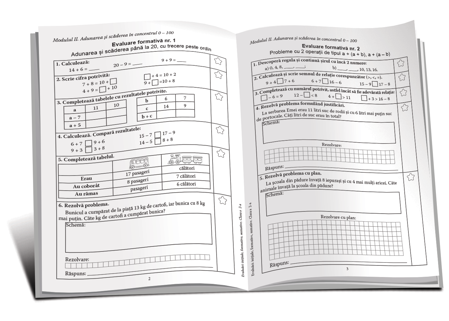 Evaluări: Matematică și Limba română cl.2