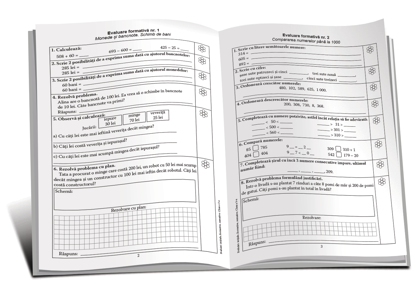 Evaluări: Matematică și Limba română cl.3