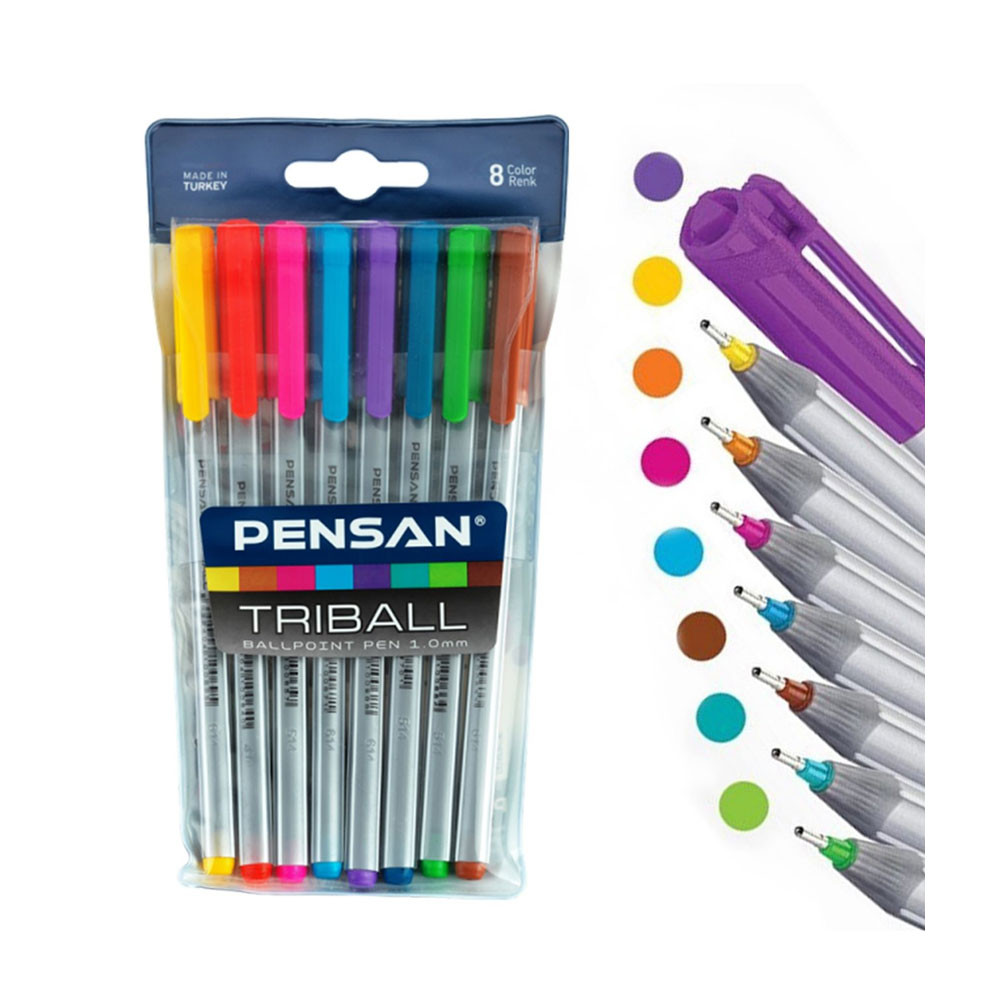 Set Pixuri Pensan Triball 8 cul, 1.0 mm