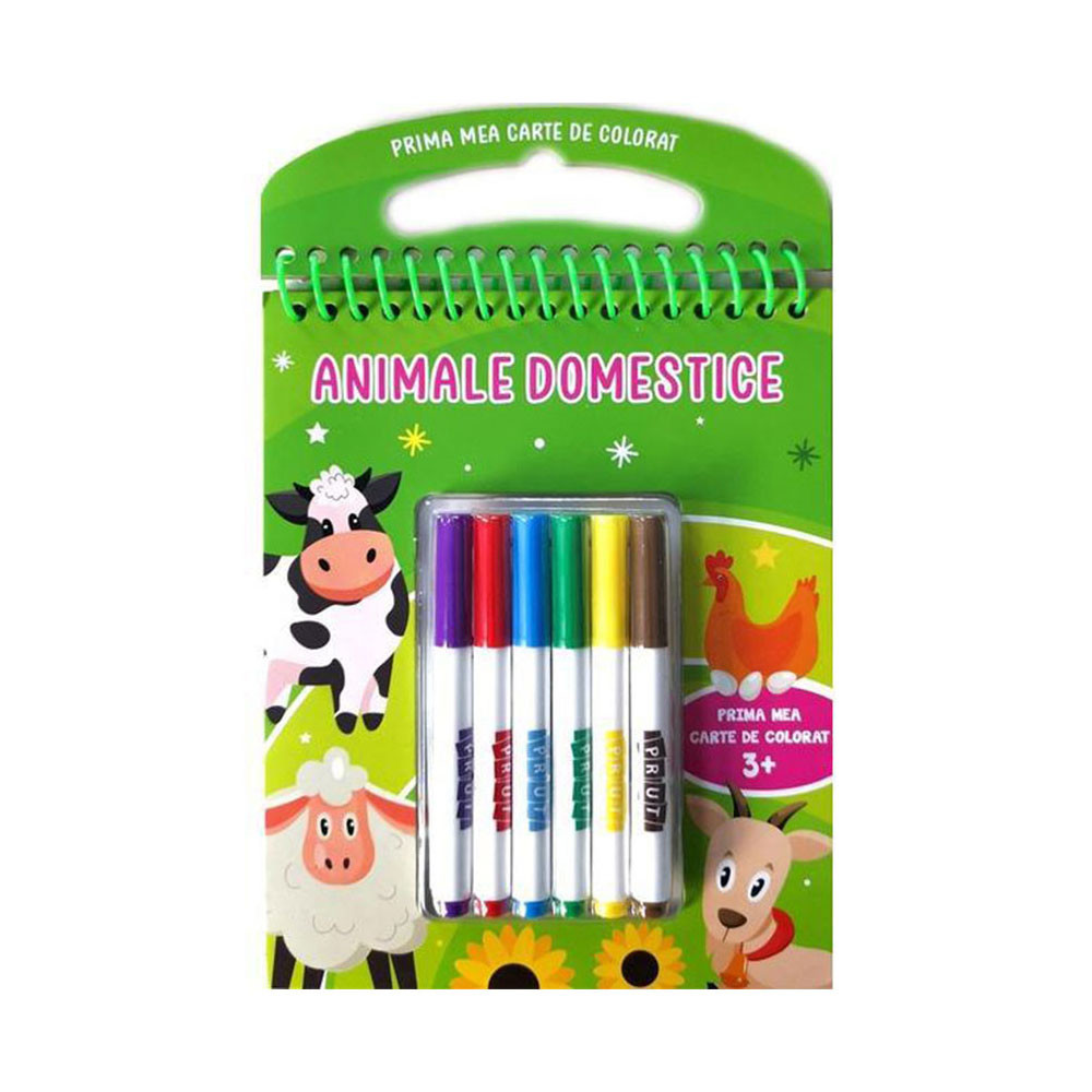 Prima mea carte de colorat. Animale domestice 3+ (cu carioci)