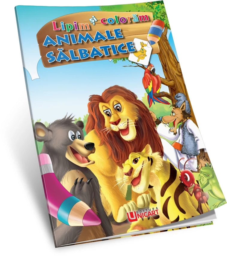 Lipim și colorăm - Animale sălbatice