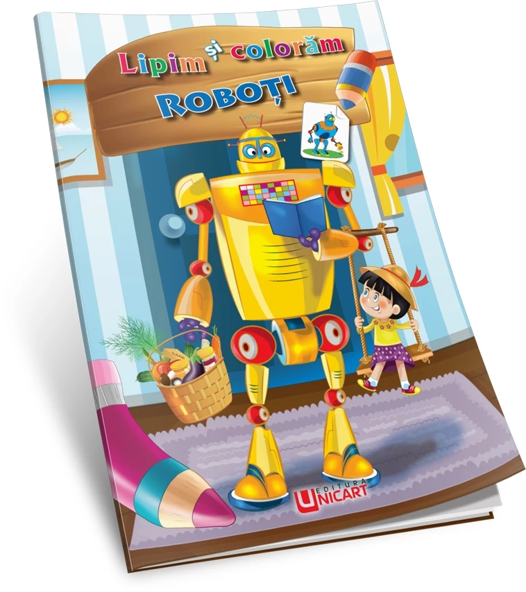 Lipim și colorăm - Roboți