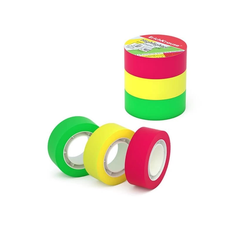 Bandă adezivă coloră ErichKrause Highlighter, 18mmх20m