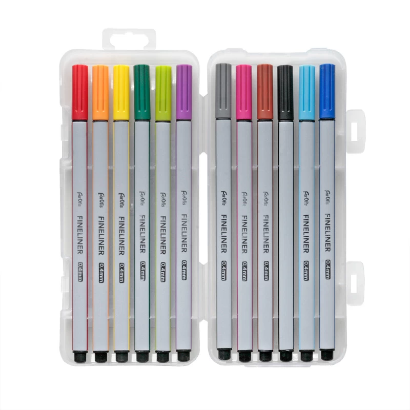 Fineliner gel set 12 cul. 0.7mm / plastic box