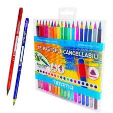 Creioane colorate cu radiera, triunghiulare 18 cul.