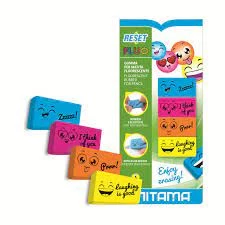 Radiera Fluo medie set 4 cul.