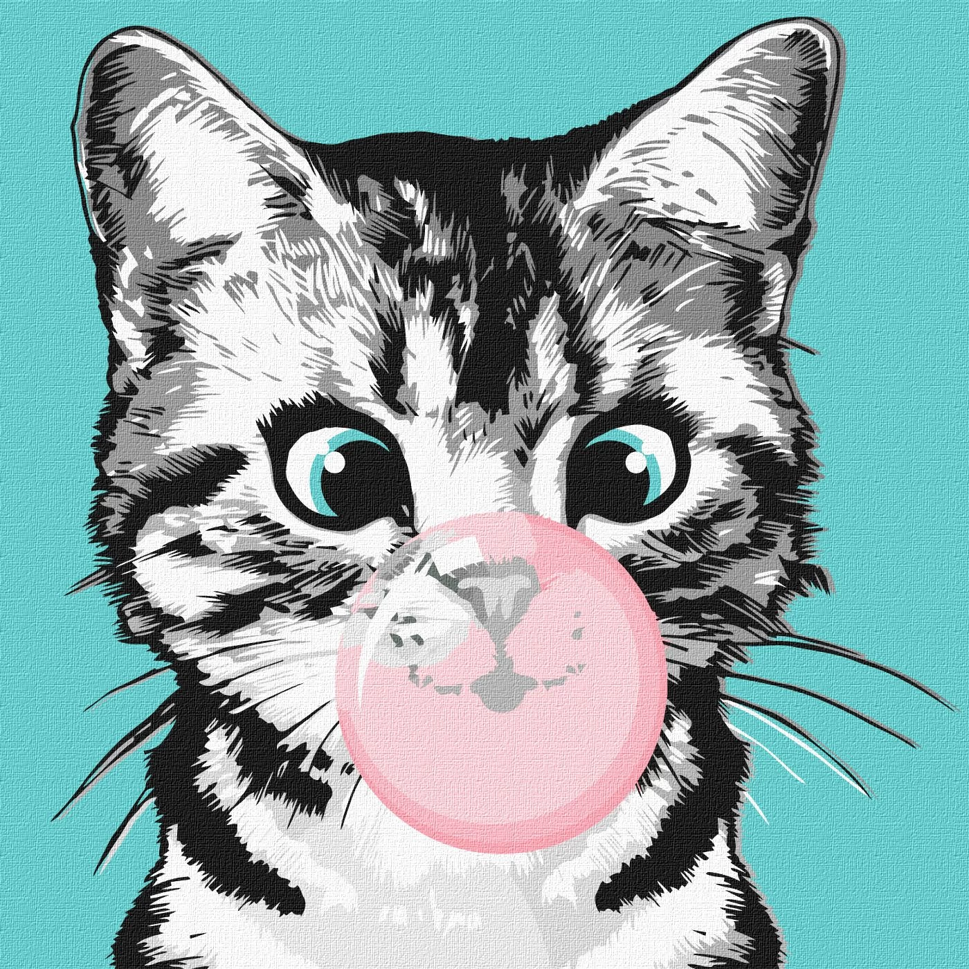 Tablou pe numere  "Balon roz" 40x40cm KHO4464