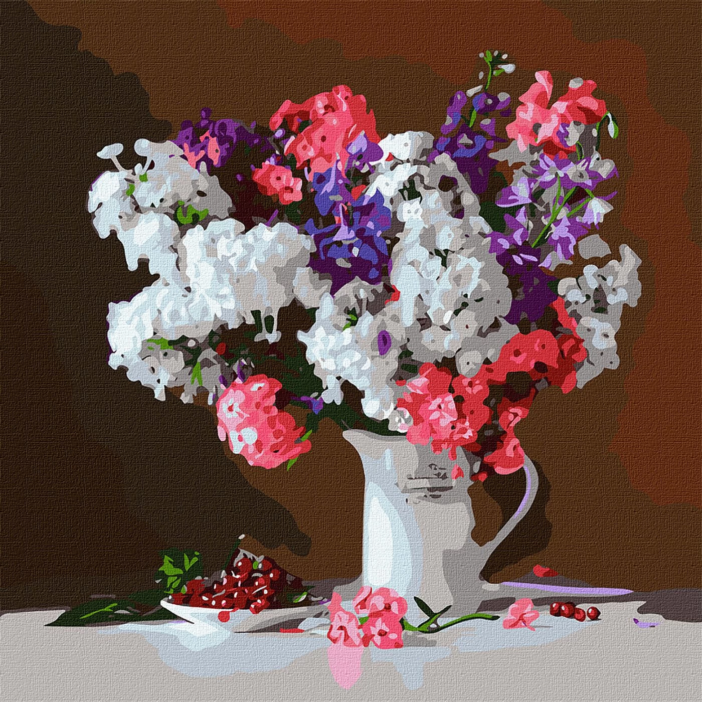 Tablou pe numere "Buchet de clopotei colorati" 40x40cm KHO3202