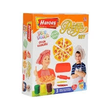 Pasta de modelat set 3 cul+9 formei Pizza Heroes ERN-592