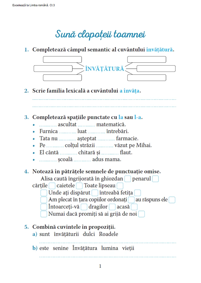 Excelează la limba română clasa a 3-a