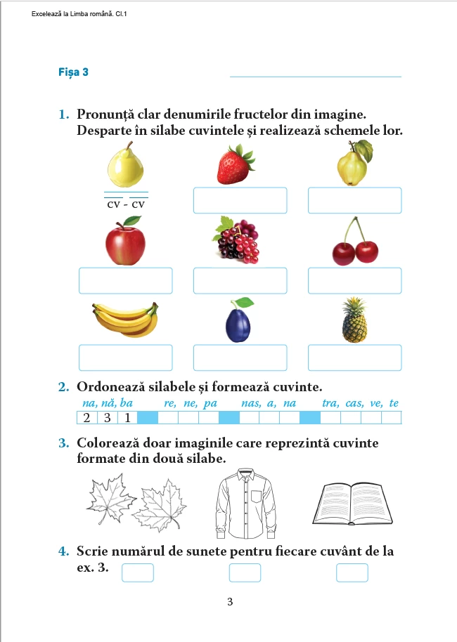 Excelează la limba română  clasa 1