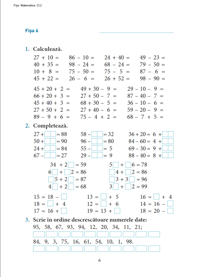 Excelează la matematică clasa a 2-a