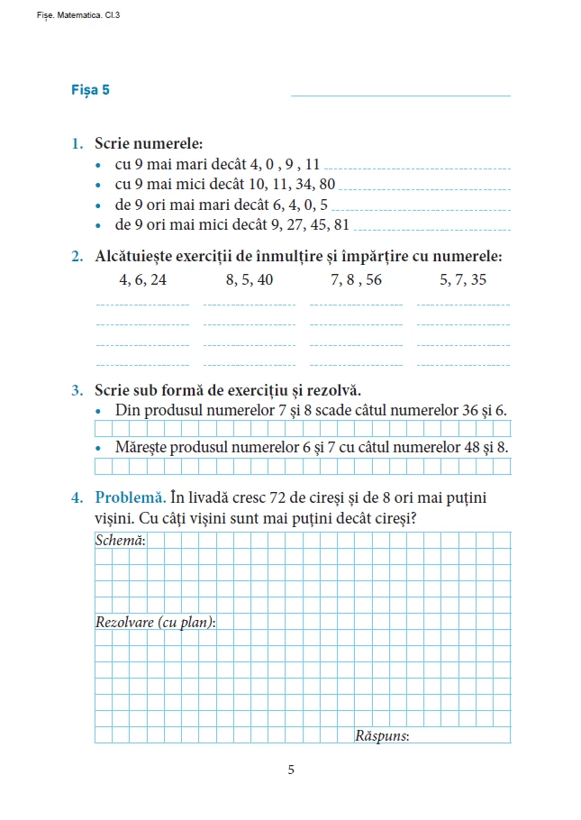 Exceleaza la matematică clasa a 3-a