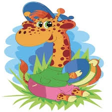 Tablou pe numere 30x30 cm "Girafa in sapca"