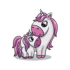 Tablou pe numere 30x30 cm "Mama cu Unicorn"