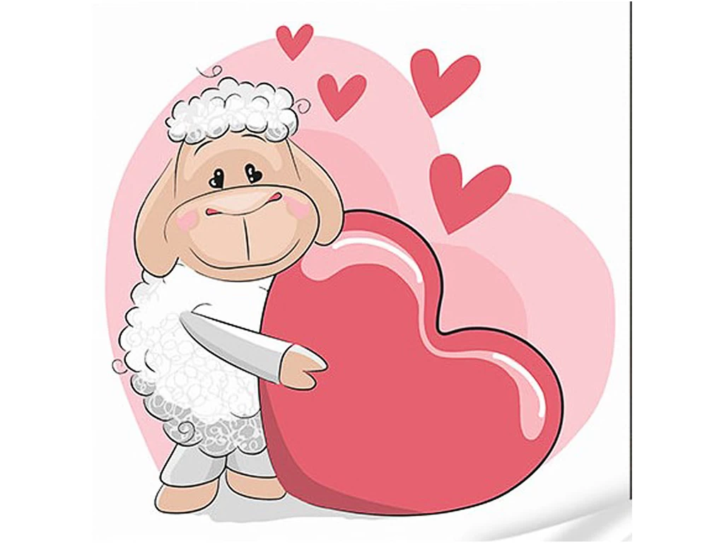 Tablou pe numere 30x30 cm "Oita cu Inima"