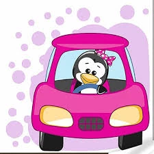 Tablou pe numere 30x30 cm "Pinguin in Masina"