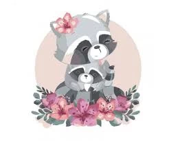 Tablou pe numere 30x30 cm "Portretul ratonilor"