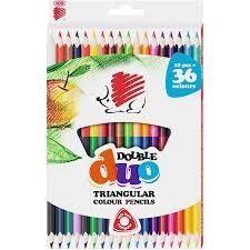 Creioane colorate triangulare duble 18buc/36cul