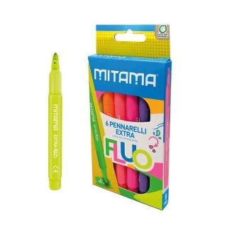 Carioci triangulare SUPER FLUO JUMBO 5mm set 6 cul.