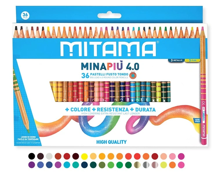 Creioane colorate lacuite 4 mm set 36 cul.