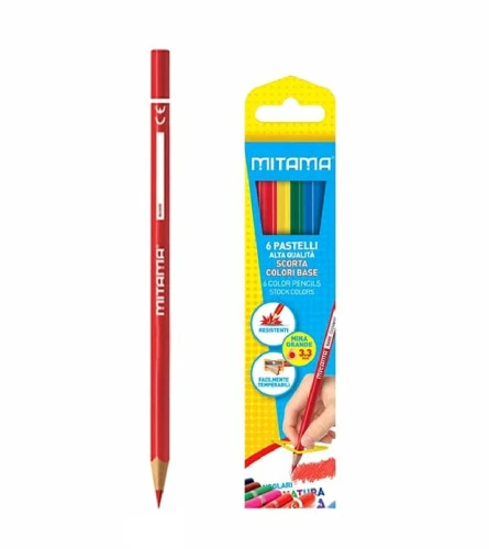 Creioane COLORATE triangulare 3.3 mm set 6 cul