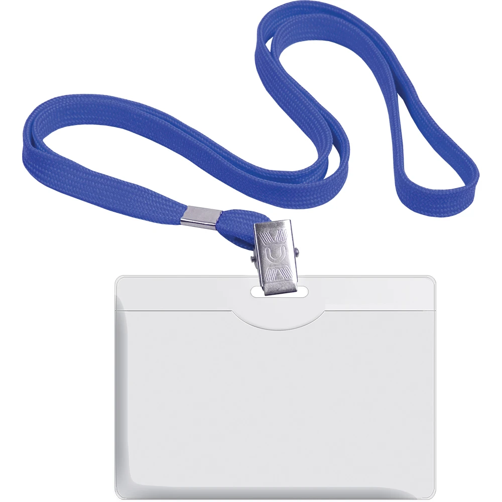 Ecuson plastic 90x57mm orizontal cu siret albastru