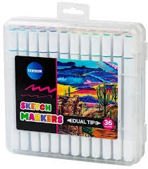 Marker varf dublu set 36 cul.