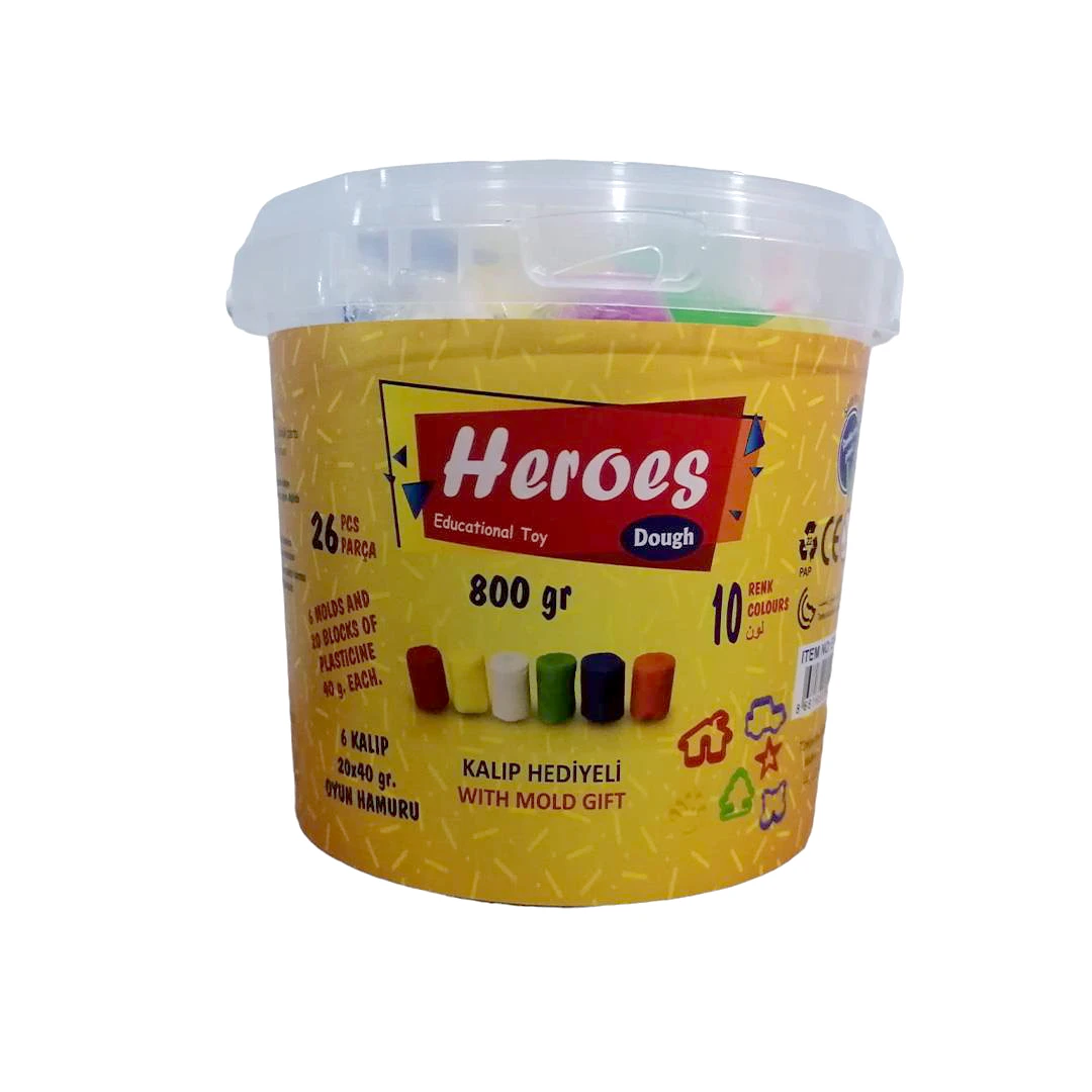 Pastă de modelat 10 cul x 2 + 6 forme, în găleată