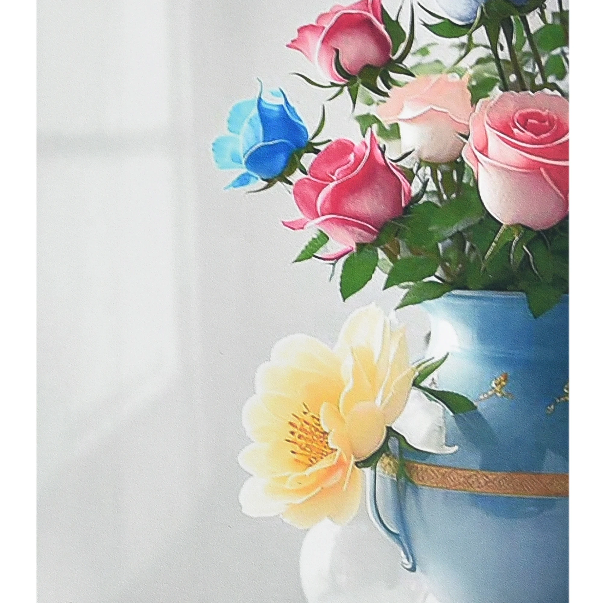 Mozaica cu Diamante 40x50 cm "Vază cu trandafiri"