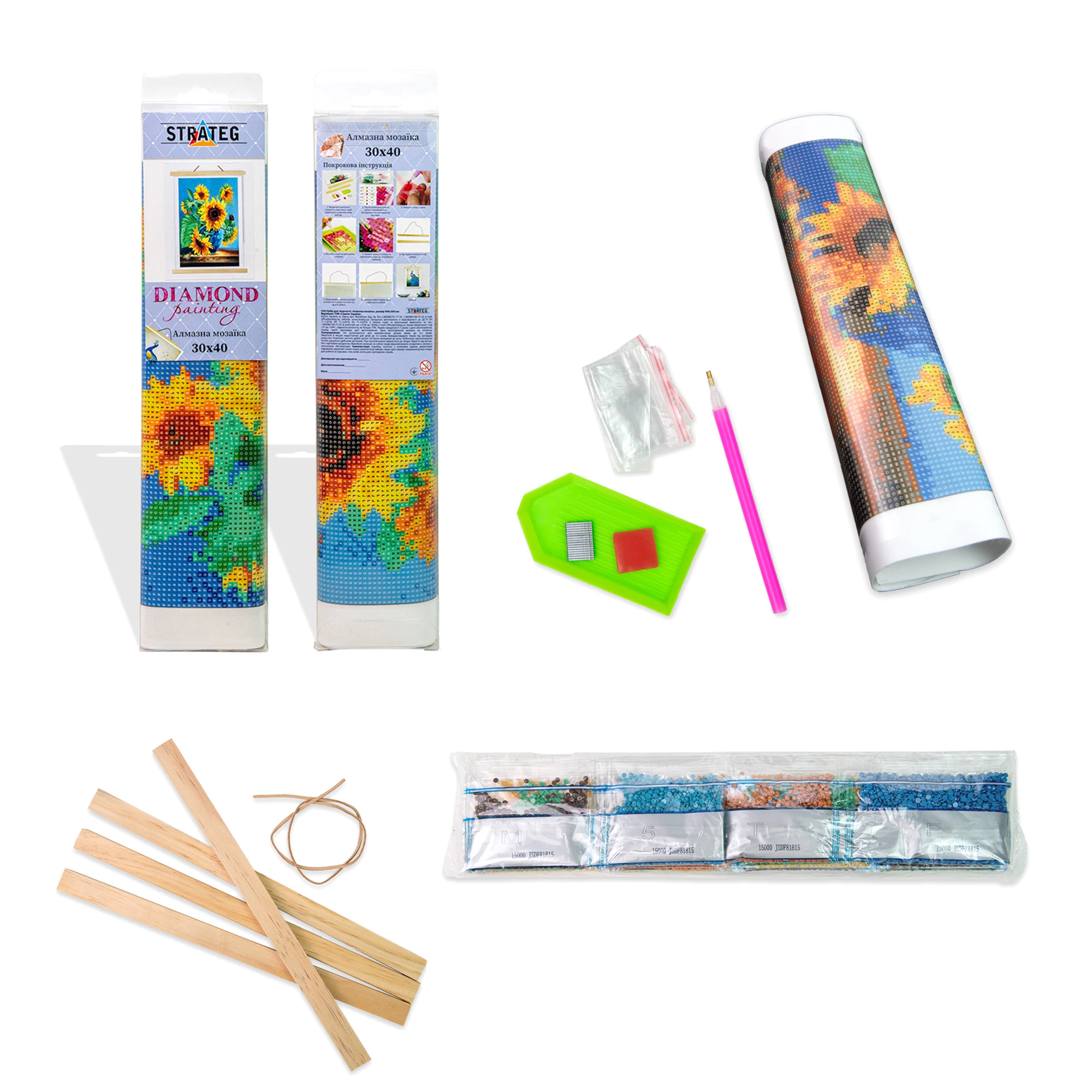 Mozaica cu Diamante 30x40 cm "Zâna trandafirilor"