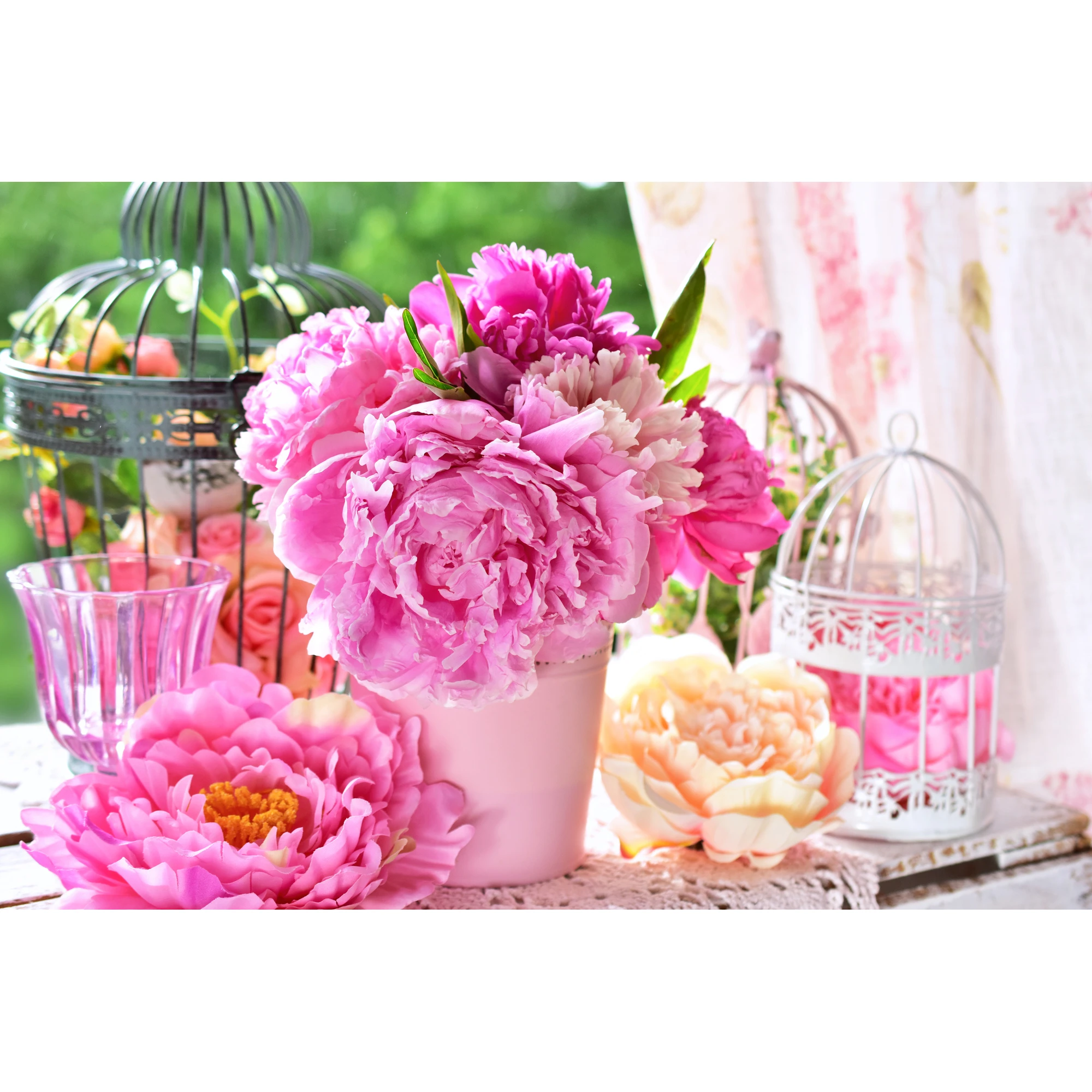 Mozaica cu Diamante 30x40 cm "Bujori roz"