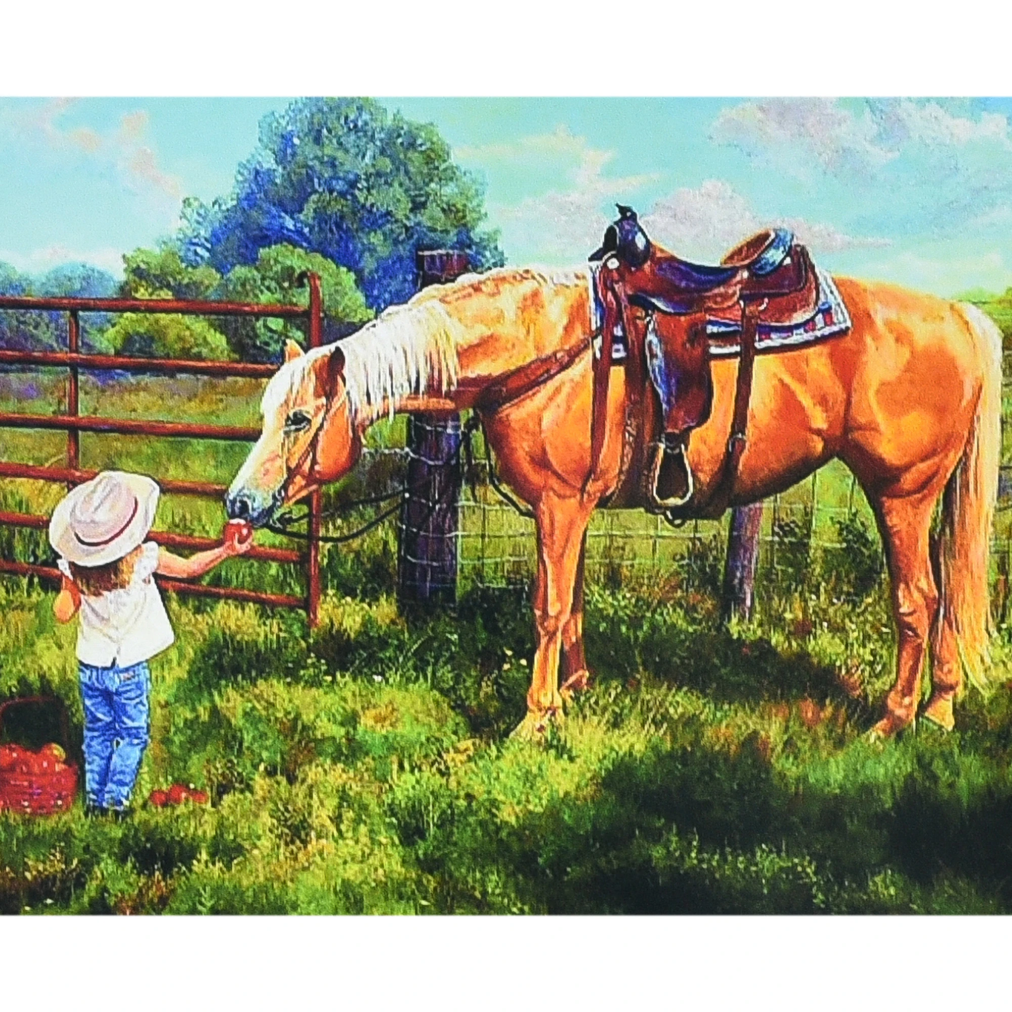 Mozaica cu Diamante 30x40 cm "Calul și mica prințesa"