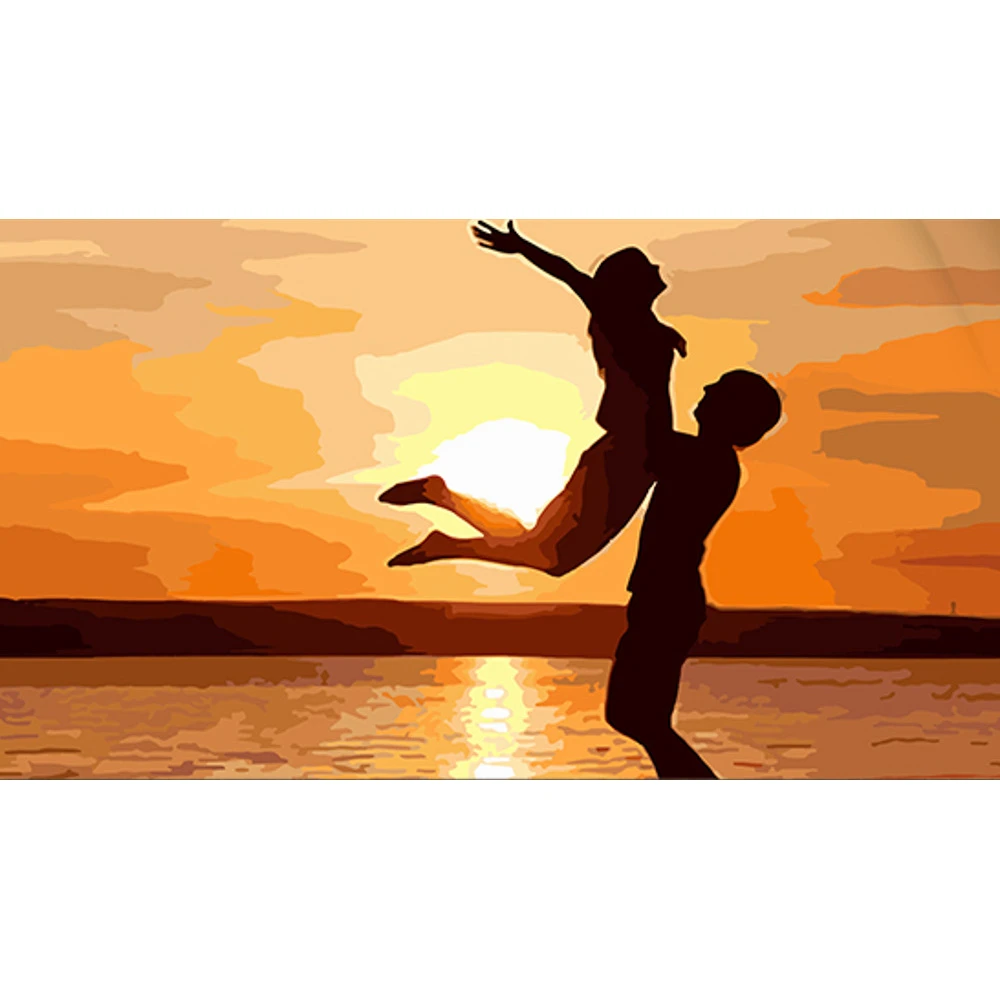 Tablou pe numere 50x25 cm "Liberi și îndrăgostiți"