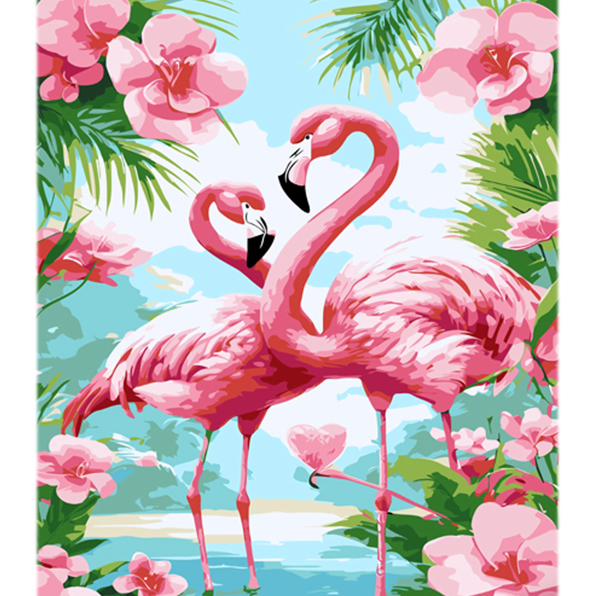 Tablou pe numere 30x40 cm "Flamingo"