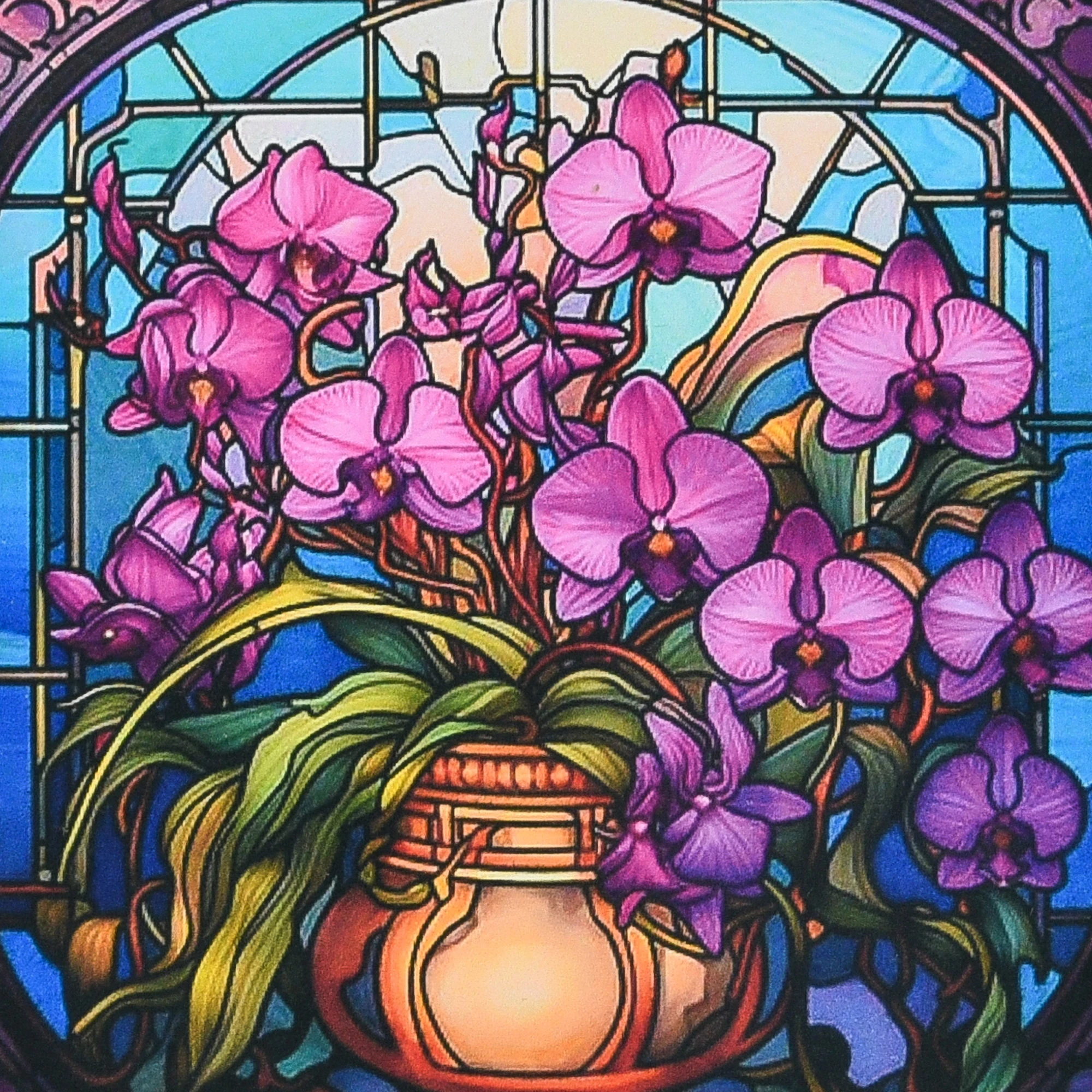 Mozaica cu Diamante 30x30 cm "Magia orhideelor"