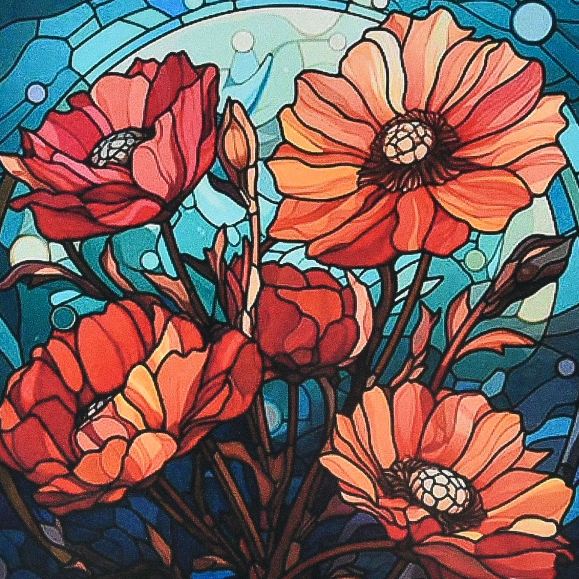 Mozaica cu Diamante 30x30 cm "Macii roșii"