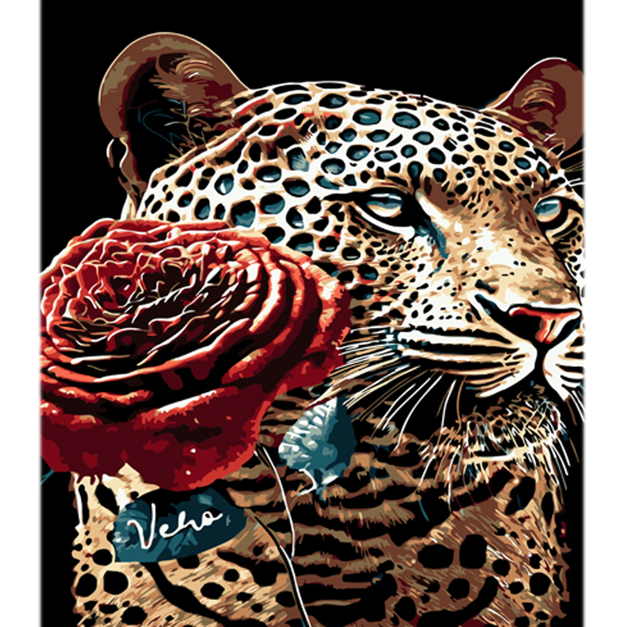 Tablou pe numere 30x40 cm "Ghepard romantic"