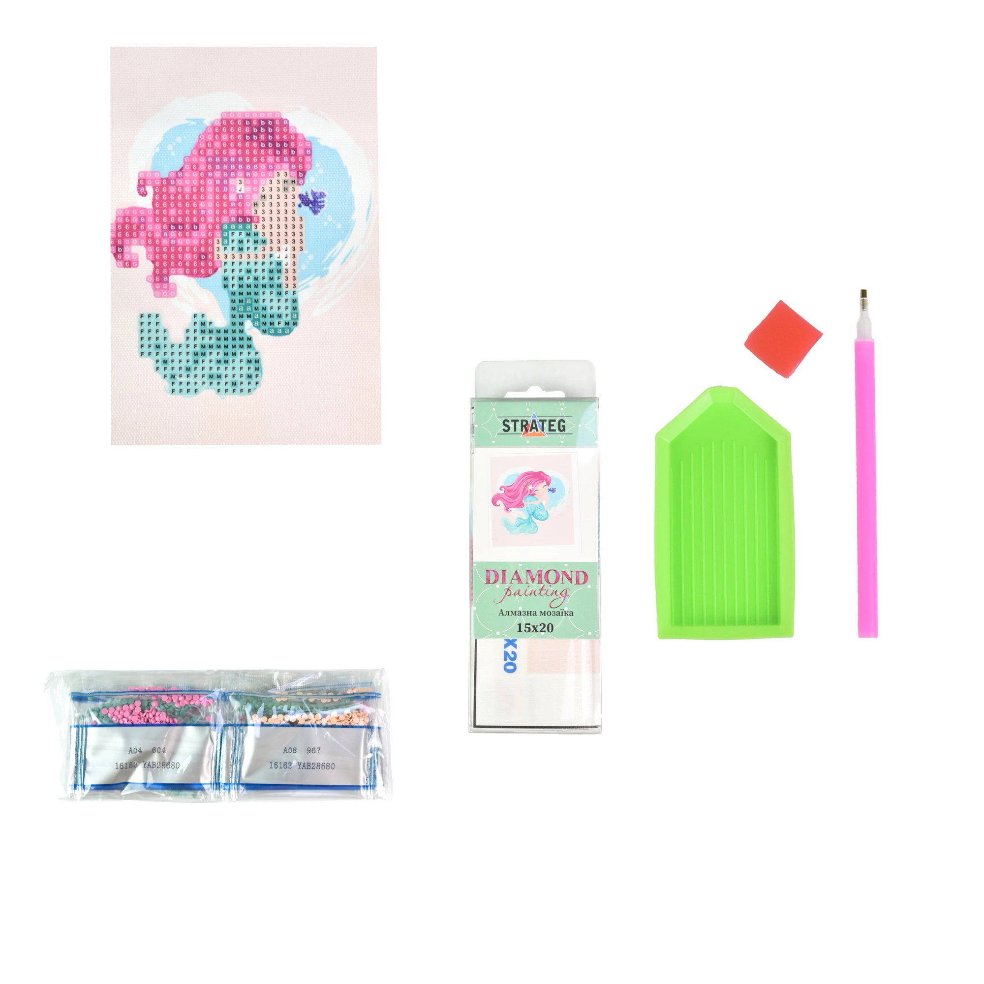 Mozaica cu Diamante 10x15 cm "Sirena drăguță"