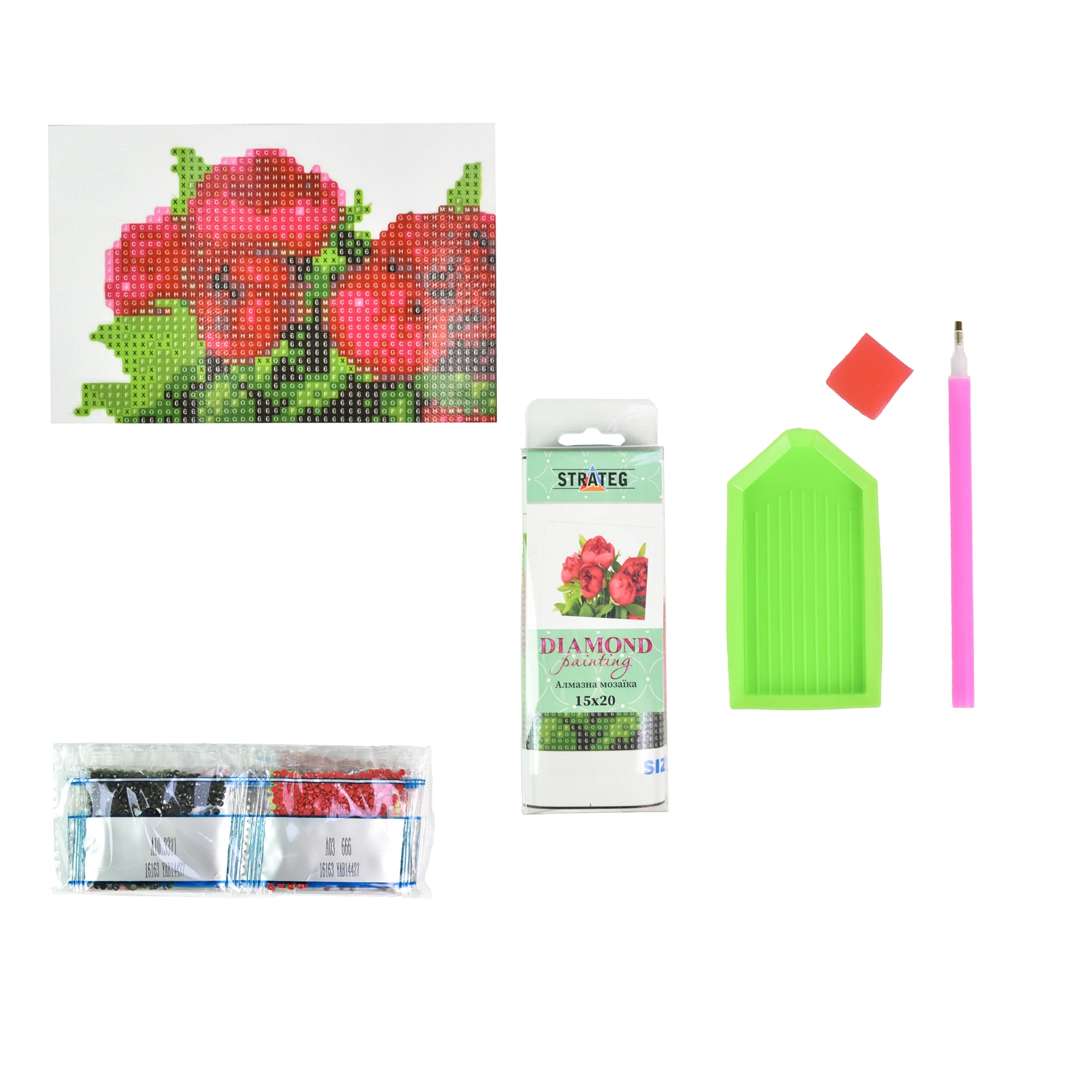 Mozaica cu Diamante 10x15 cm "Macii roșii"