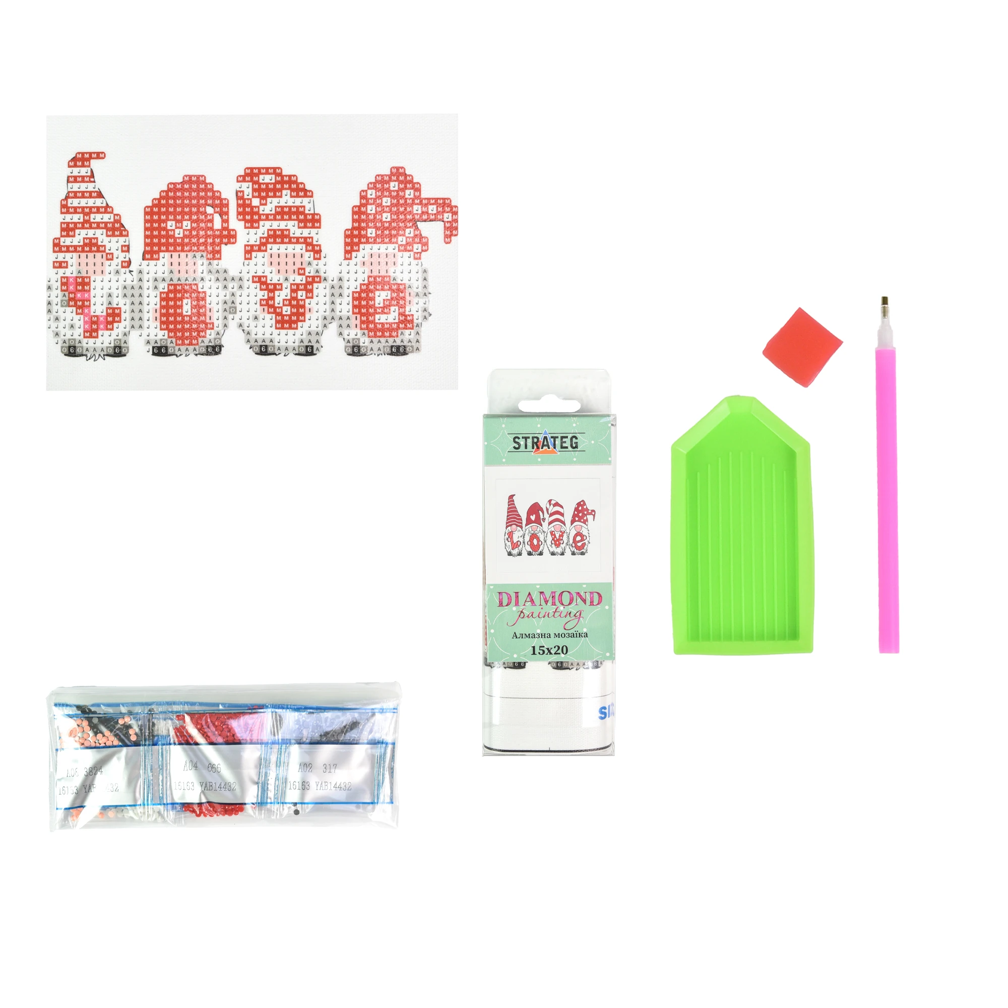 Mozaica cu Diamante 10x15 cm "Gnomii indragostiti"