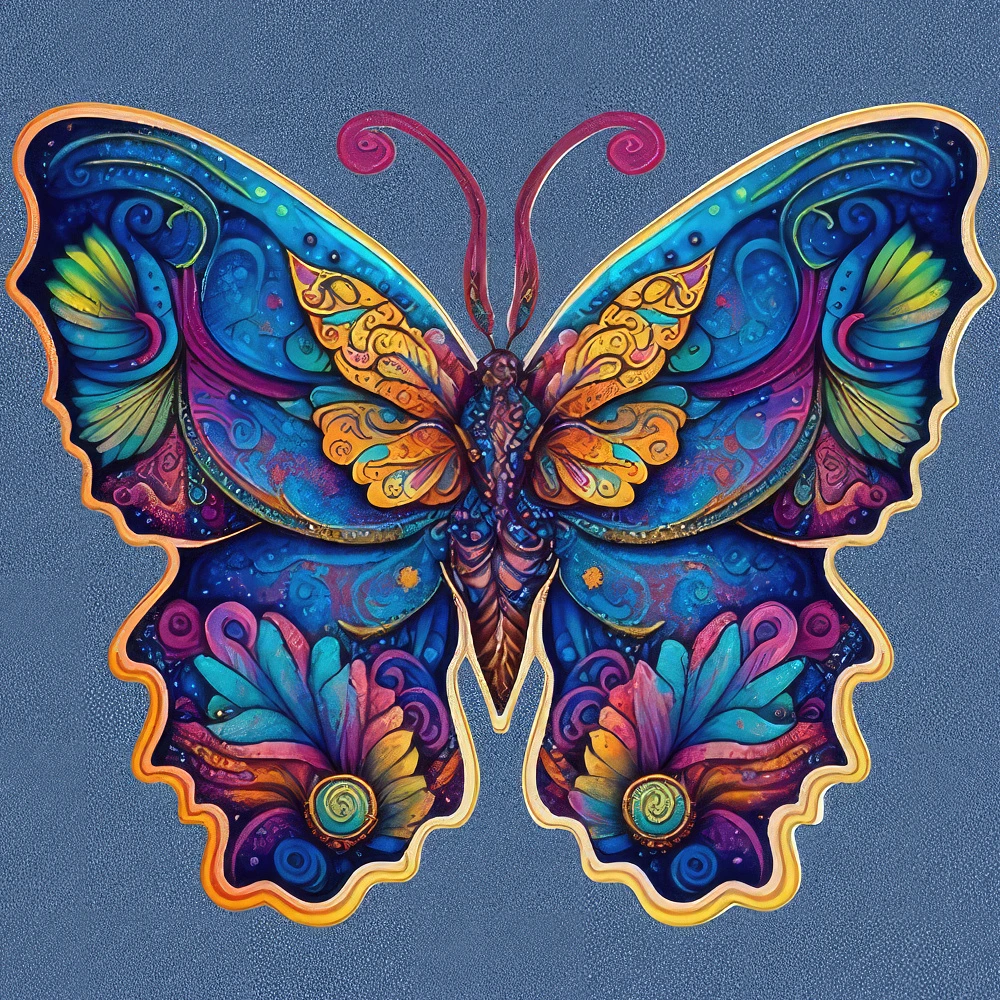 Set de desen Antistress 30x30 cm "Fluture strălucitor"