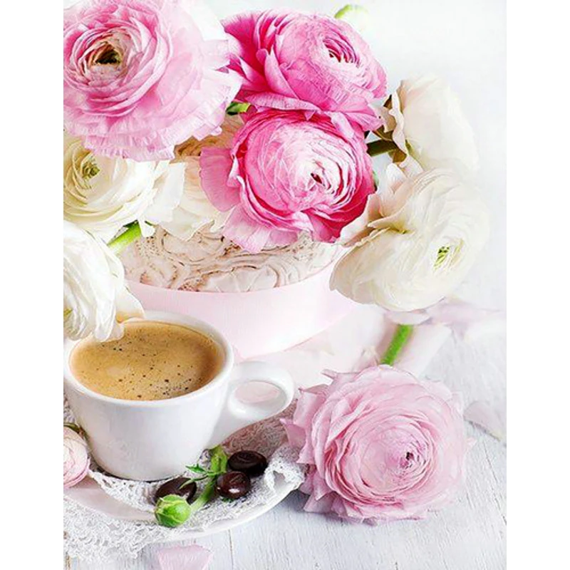 Mozaica cu Diamante 40x50 cm "Cafeaua matinală"