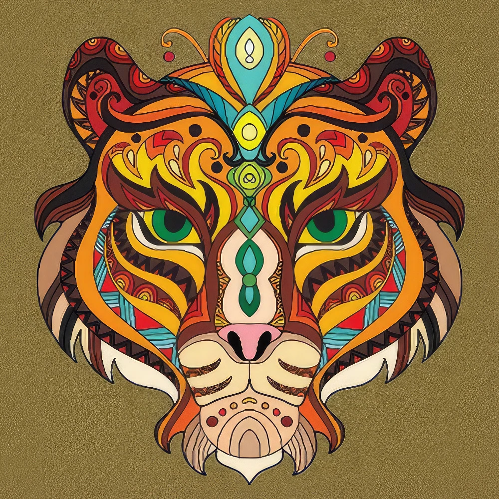 Set de desen Antistress 30x30 cm "Tigru"