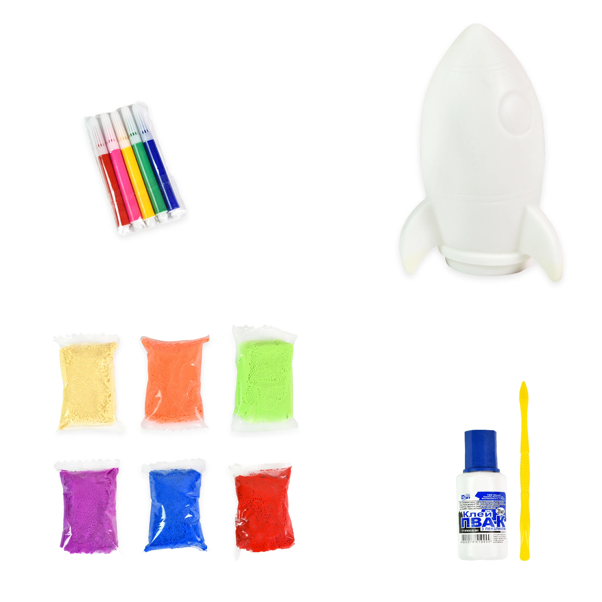 Set de creatie CosmoShuttle (pasta de modelat 6 buc, set carioci 5buc, PVA)